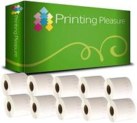 Printing Pleasure 10 x 99019 Cinta para impresoras de Etiquetas Compatible con Dymo LabelWriter & Seiko | 59mm x 190mm | 110 Etiquetas por Rollo
