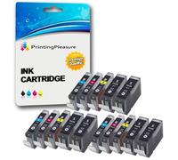 Printing Pleasure 15 Cartuchos de Tinta compatibles para iP3300, iP3500, iX3300, iX3500, iX4000, iX5000, MP510, MP520, MP520X, MX700 | PGI-5BK, CLI-8C, CLI-8M, CLI-8Y