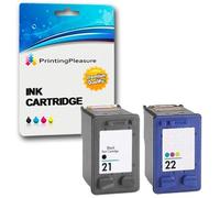 Printing Pleasure 2 Cartuchos de Tinta compatibles para HP Deskjet 3940 F2120 F2180 F2280 F380 F4180 D1460 D2360 D2460 Officejet 4315 PSC 1410 | Reemplazo para HP 21XL (C9351AE) & HP 22XL (C9352AE)
