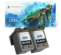 Printing Pleasure 2 Compatibles 56 Cartuchos de Tinta para Officejet 5610 4212 4215 PSC 1215 1210 1315 Photosmart 7260 7350 7450 7660 7760 7960 C4180 C4280 C5280 - Negro, Alta Capacidad