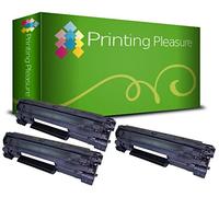 Printing Pleasure 2 Compatibles CB435A 35A Cartuchos de tóner para HP Laserjet P1005 P1006 P1007 P1008 P1009 - Negro, Alta Capacidad