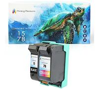 Printing Pleasure 2 Compatibles HP 15 78 Cartuchos de Tinta para HP Copier 310 Deskjet 3810 3820 815c 920c Officejet 5110 V30 V40 V40xi V45 PSC 700 720 750 760 900 950 - Negro/Color, Alta Capacidad