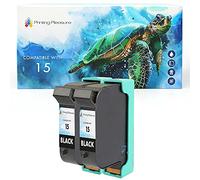 Printing Pleasure 2 Compatibles HP 15 Cartuchos de Tinta para HP Deskjet 816c 825c 825cvr 825cxi 827 840c 841c 842c 843c 845c 845cse 845cvr 845cxi 848c - Negro, Alta Capacidad