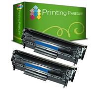 Printing Pleasure 2 Compatibles Q2612A FX-10 703 Cartuchos de tóner para HP Laserjet 1010 1012 1015 1018 1020 1022 3010 3015 3020 3030 3050 Canon LBP2900 LBP3000 MF4120 MF4140 - Negro, Alta Capacidad