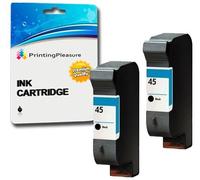 Printing Pleasure 2 Negro Cartuchos de Tinta compatibles para HP Copier 180 280 Deskjet 1180c 1220c 1280 6120 9300 930c 959c 970cxi Fax 1220 Photosmart 1000 1115 | Reemplazo para HP 45 (C51645AE)