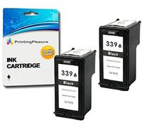 Printing Pleasure 2 Negro Cartuchos de Tinta compatibles para HP Photosmart 2570 2573 2575 2605 2610 2710 8050 8450 8750 DeskJet 5740 5940 5950 6540 6840 6940 6980 | Reemplazo para HP 339 (C8767EE)