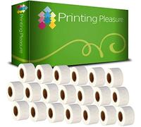 Printing Pleasure 20 x 99010 Cinta para impresoras de etiquetas compatible con Dymo LabelWriter & Seiko | 28mm x 89mm | 130 Etiquetas por Rollo