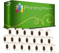 Printing Pleasure 20 x 99017 Cinta para impresoras de Etiquetas Compatible con Dymo LabelWriter & Seiko | 50mm x 12mm | 220 Etiquetas por Rollo