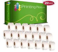 Printing Pleasure 20x Compatible 99012 36mm x 89mm Cinta de Etiquetas (260 Etiquetas por Rollo) para Dymo LabelWriter 4XL 450 400 330 320 310 Twin Turbo Duo Seiko SLP 450 400 240 200 120 100 Pro Plus