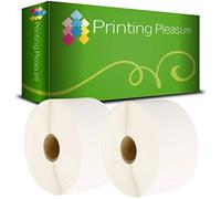 Printing Pleasure 2x Compatible Zebra 50mm x 25mm Etiquetas de impresoras (1000 Etiquetas por Rollo) para Zebra, Toshiba, Citizen, Eltron, Orion, UPS