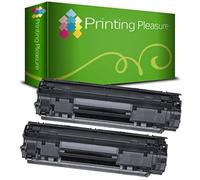 Printing Pleasure 2x Tóner Compatible con HP Laserjet Pro P1010 P1102 P1102W M1130 M1132 M1136 M1210 M1212 M1213 M1217 Canon LBP-6000 LBP-6000B LBP-6020 LBP-6020B MF-3010 | CE285A 85A CRG 725 3484B002