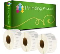 Printing Pleasure 3 x 99013 Compatible Clear Address Labels Rolls para Dymo LabelWriter & Seiko | 36mm x 89mm | 260 Etiquetas por Rollo