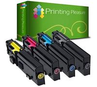 Printing Pleasure 4 Compatibles C2660/C2665 Cartuchos de tóner para DELL C2660DN C2660DNF C2660N C2665DN C2665DNF - Negro/Cian/Magenta/Amarillo, Alta Capacidad