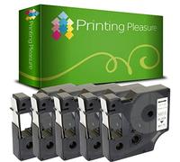 Printing Pleasure 5 x 45013 S0720530 Negro sobre Blanco Cinta Compatible con Dymo LabelManager 160 210D 220P 260P 280 360D 420P 450D 500TS PnP & LabelPoint & LabelWriter 450 Duo | 12mm x 7m