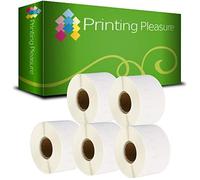 Printing Pleasure 5 x 99018 Cinta para impresoras de etiquetas compatible con Dymo LabelWriter & Seiko | 38mm x 190mm | 110 Etiquetas por Rollo