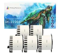 Printing Pleasure DK-22205 Etiquetas Continuas DK22205 62mm x 30.48m compatible para Brother P-Touch QL-500 QL-570 QL-700 QL-710W QL-720NW QL-800 QL-810W QL-820NWB QL-1050 QL-1100 QL-1110NWB, 5 Rollos