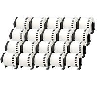 20x DK-22205 62mm x 30,48m Cintas de Etiquetas continuas compatibles para Brother P-Touch QL-1050 QL-1060N QL-1110NWB QL-1100 QL-500 QL-500BW QL-570 QL-580 QL-700 QL-710W QL-800 QL-810W QL-820NWB
