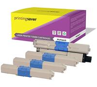 Printing Saver Juego de 4 tóneres láser compatibles para Oki C310dn C310n C330dn C331 C510dn C511dn C530dn C531 C531dn MC351 MC352dn MC361 MC361dn MC362dn MC561 MC561dn MC562 MC562dn