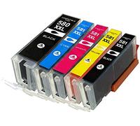 Printing Saver PGI-580XXL CLI-581XXL Pigmento Negro (1) Negro (1) Cian (1) Magenta (1) Amarillo (1) Cartuchos de Tinta compatibles para Canon Pixma TS6151 TS6251 TR7550 TS8152 TS8251 TS8252 TS9550