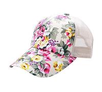 Printing Sun - Gorra para mujer con diseño de flor - Gorras 2025, blanco, Talla única