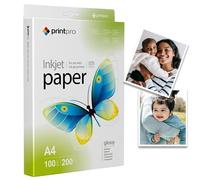 PrintPro - Papel fotográfico A4 brillante y blanco (200 g/m², A4 a 100 hojas, A4 brillante, resistente al agua y en seco, color blanco