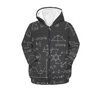 Printpub Sudadera con capucha con estampado de animales para niños, con cremallera, sudadera atlética, acogedora sudadera casual, Matemáticas, 8-10 años