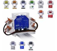 Printtastisch Soporte de Carril DIN para Relé Shelly, 42 Modelos - Plus 1, 1PM, 2PM, Mini, Gen3, Gen4, i4 DC, Dimmer, RGBW2, Wave, EM, AddOn, DALI, Shutter - WAGO 221, PETG, 1 Unidad + Ampliación