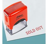 Printtoo Agotado Sello De Goma Autoentintable Pre, Sello De Oficina Entintado, Papelería Comercial De Oficina En Casa, 38 X 14 Mm, Rojo