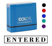 Printtoo Entered Sello de goma autoentintado, sello de oficina preentintado, papelería de oficina en casa, oficina, negocios, morado, 42 x 9 mm