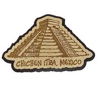 Printtoo Grabado Chichen Itza Mexico Nevera Iman Recuerdo De Madera Coleccionables De Regalo