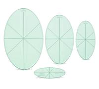 Printtoo Juego de reglas ovaladas para acolchado con guías de línea central, 4 plantillas elípticas de acrílico de 2 mm para apliques, corte de tela, bloques de patchwork, marcado de costura, acolchad