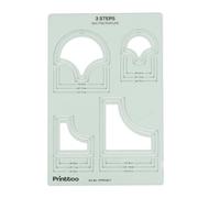 Printtoo Plantilla de acolchado de 3 pasos con arco de abanico y esquinas redondeadas, regla de patchwork transparente de 2 mm para apliques, diseño de bloques de acolchado, trazado de telas, manualid