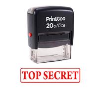 Printtoo TOP SECRET Sello de entintaje de goma Oficina inmvil sello de encargo - Rojo