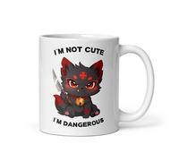 PrintWerkz Taza de cerámica de anime, color blanco, 330 ml, diseño de Kuroko I'm Not Cute I'm Dangerous, Anime Kitsune Chibi