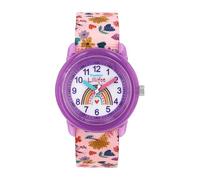 Prinzessin Lillifee 2100376 - Reloj analógico de Cuarzo para niña con Correa Textil, Color Morado, Resistente al Agua 3 Bares, Viene en Caja de Regalo