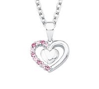 Prinzessin Lillifee collar con colgante de plata de ley 925 collar de los niños de las niñas, con zirconia synth, 35+3 cm, plata, corazón, viene en caja de regalo de joyería, 2017951