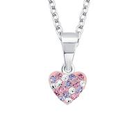 Prinzessin Lillifee collar con colgante de plata de ley 925 collar de niña, con Preciosa, 35+3 cm, plata, corazón, viene en caja de regalo de joyería, 2013171
