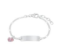 Prinzessin Lillifee Identarmband Pulsera infantil de plata de ley 925 para niñas, con Preciosa, 12+2 cm, plata, corazón, viene en caja de regalo de joyería, 2021115