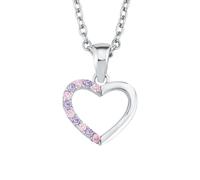 Prinzessin Lillifee collar con colgante de plata de ley 925 collar de niña, con zirconia synth, 35+3 cm, plata, corazón, viene en caja de regalo de joyería, 2021107