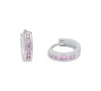 Prinzessin Lillifee pendientes de aro de plata de ley 925 joyería de los oídos de los niños de las niñas, con zirconia synth, 1,2 cm, plata, viene en caja de regalo de joyería, 2016524