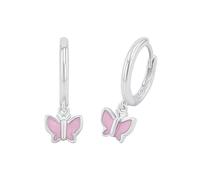 Prinzessin Lillifee pendientes de aro de plata de ley 925 para niñas, 1,8 cm, plata, mariposa, en caja de regalo, 2037941