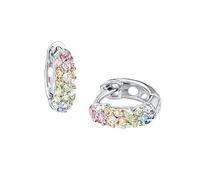 Prinzessin Lillifee pendientes de aro de plata de ley 925 para niñas, con circonita sintética, 1,2 cm, multicolor, en caja de regalo, 2027907