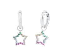 Prinzessin Lillifee pendientes de aro de plata de ley 925 para niñas, con circonita sintética, 2,1 cm, plata, estrella, en caja de regalo, 2033370