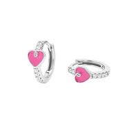Prinzessin Lillifee Pendientes de aro para niña, plata de ley 925, con circonitas, 12 mm, plata, corazón, joyas para niños, idea de regalo, viene en caja de regalo, 2101028