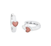 Prinzessin Lillifee pendientes de aro Pendientes infantiles de plata de ley 925 para niñas, 1.2 cm, rosa, corazón, se entrega en caja de regalo de joyería, 9049219
