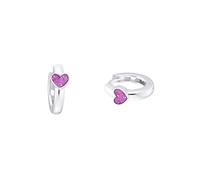 Prinzessin Lillifee pendientes de aro Pendientes infantiles de plata de ley 925 para niñas, 1,2 cm, rosa, corazón, se entrega en caja de regalo de joyería, 9049219