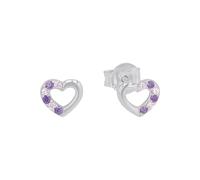Prinzessin Lillifee pendientes de botón de plata de ley 925 para niñas, con circonitas sintéticas, plata, forma de corazón, en caja de regalo para joyas
