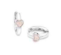 Prinzessin Lillifee pendientes de aro Pendientes infantiles de plata de ley 925 para niñas, 1.2 cm, rosa, corazón, se entrega en caja de regalo de joyería, 9049219