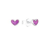 Prinzessin Lillifee pendientes de plata de ley 925 para niñas, 0,4 cm, rosa, corazón, en caja de regalo, 9048885