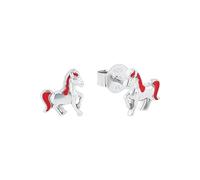 Prinzessin Lillifee pendientes de plata de ley 925 para niñas, 0,8 cm, rosa, caballo, en caja de regalo, 9048519